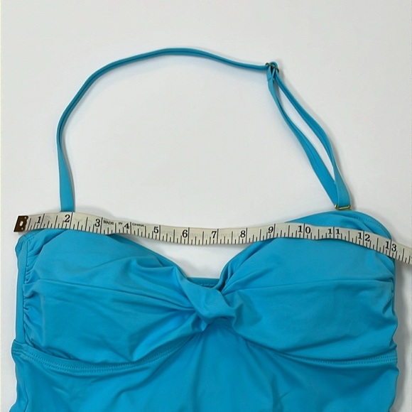 Cole of California Tankini Swim Top Mesh Removable Strap Pads Aqua Blue Size S - Picture 7 of 11